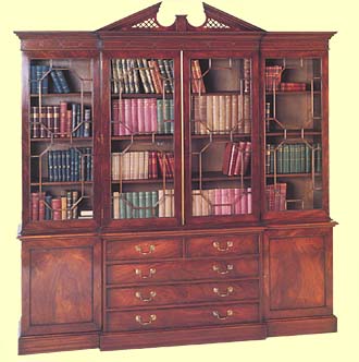 18th Century Style Breakfront Library Bookcase