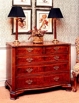 Serpentine Chest of Drawers with Ogee Bracket Feet
