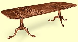 Chippendale Two Pedestal Dining Table