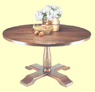 Oak Round Cross Over Base Table