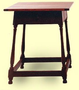 William & Mary Tavern End Table with drawer